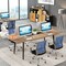 Tribesigns Boat Shaped Meeting Desk 6Ft Modern Conference Table Metal Frame